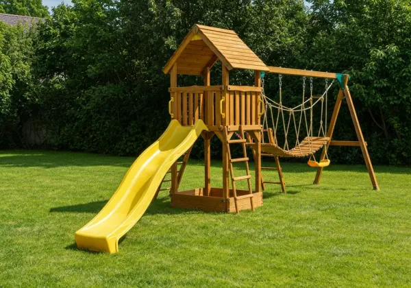 Крафтик со столиком - деревянная площадка, возраст 2-10 лет