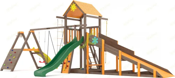 Всесезонная Грид мод.1 SF 2 - деревянная площадка, возраст 3-14 лет