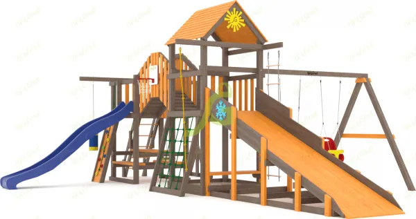 Всесезонная Мостик 1 SF 1 с трубой - детская деревянная площадка 3.25 м, возраст 3-14 лет