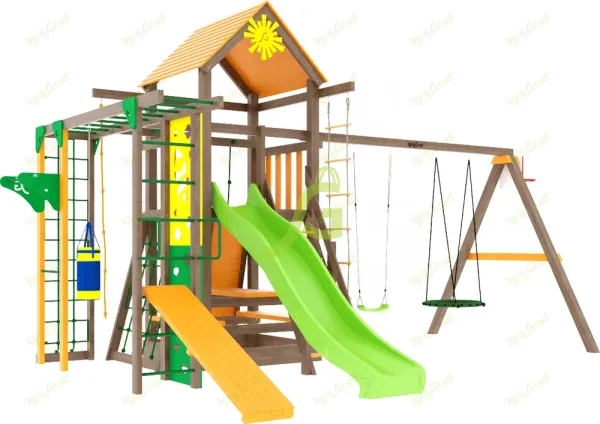 Классик Спорт 1 с зимним модулем - детская деревянная площадка 3.25 м, возраст 3-14 лет