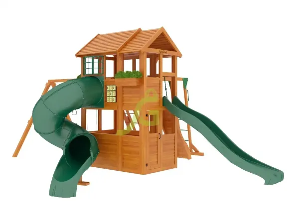 Клубный домик 2 с рукоходом - деревянная площадка, возраст 3-14 лет