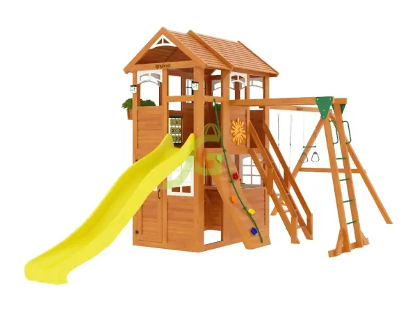 Клубный домик Люкс - деревянная площадка, возраст 3-12 лет