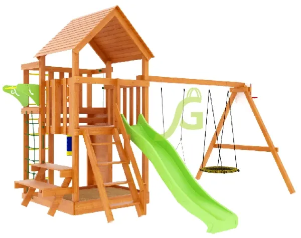 Крафт Про 4 - детская деревянная площадка 2.95 x 5.20 м, возраст 3-14 лет