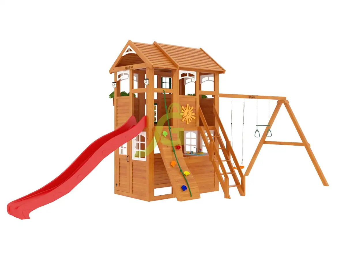 Клубный домик 2 Люкс - деревянная площадка, возраст 3-12 лет