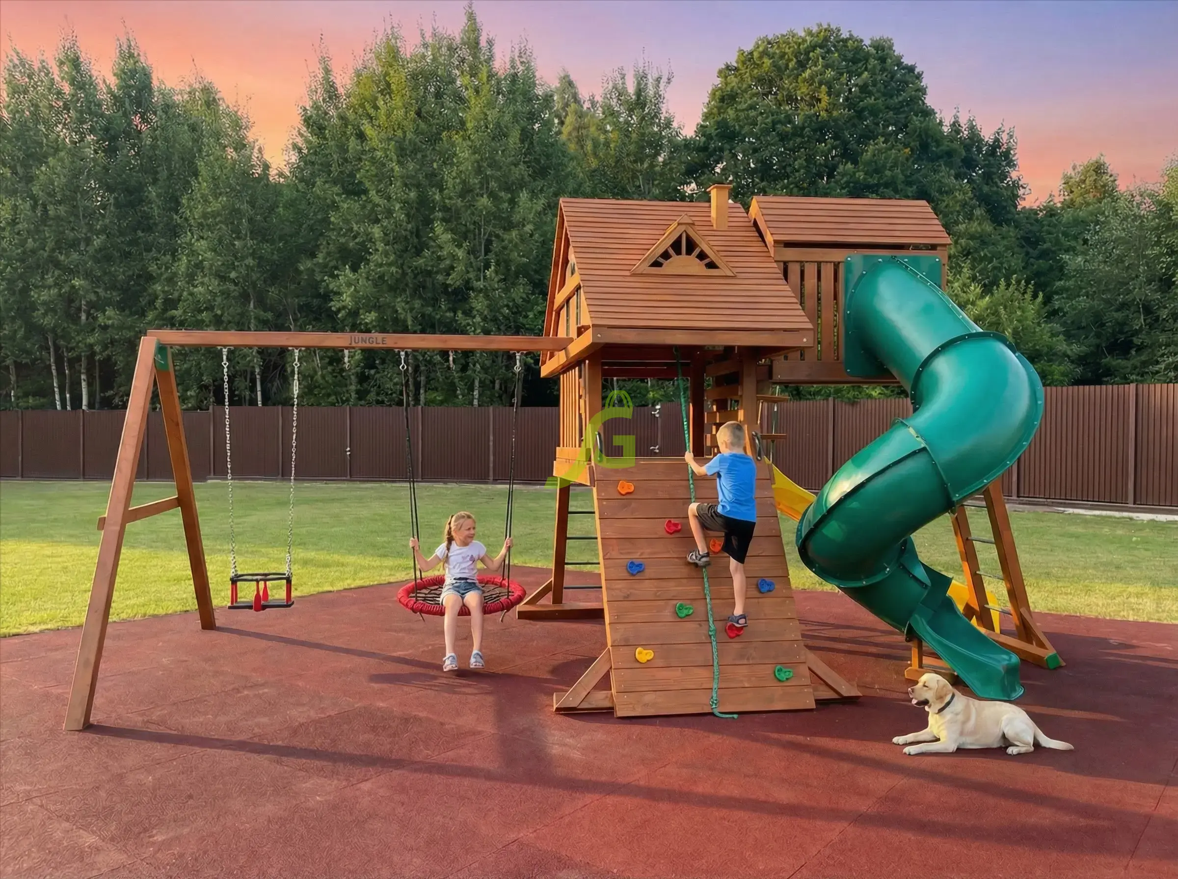 Крепость Фани Делюкс 2 - деревянная площадка, возраст 3-12 лет