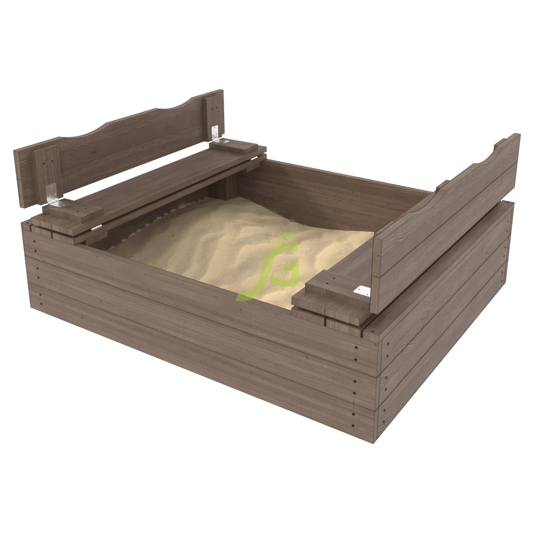 Деревянная песочница с крышкой - деревянная площадка, возраст 3-12 лет