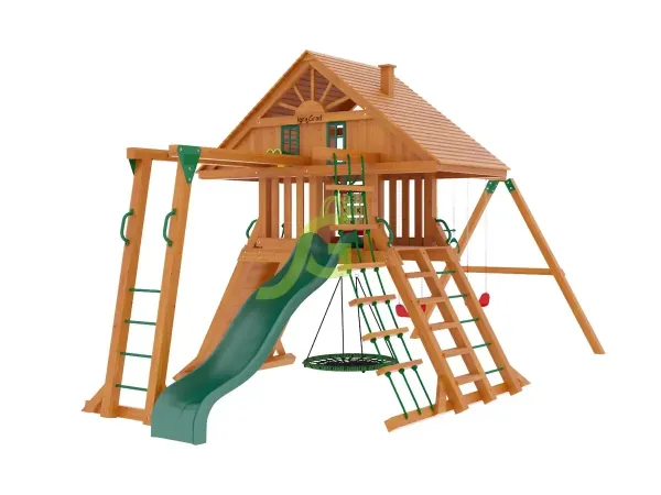 Крепость Фани (дерево) мод.1 - детская деревянная площадка 3.00 x 5.50 x 6.52 м, возраст 3-12 лет