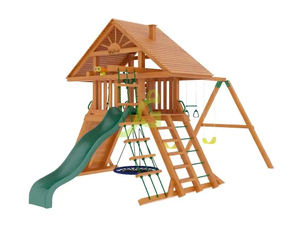 Крепость Фани (дерево) мод.2 - детская деревянная площадка 3.00 x 5.50 x 6.52 м, возраст 3-12 лет