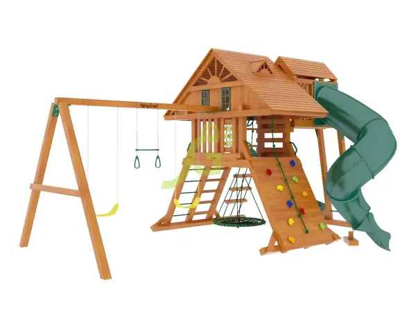 Крепость Фани с рукоходом (дерево) мод.2 - детская деревянная площадка 3.00 x 3.50 x 6.52 м, возраст 3-12 лет