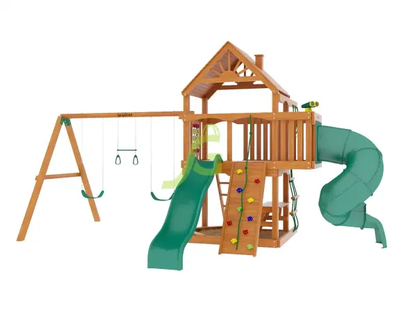 Шато с трубой (домик) - детская деревянная площадка 3.70 x 4.55 x 5.40 м, возраст 3-12 лет