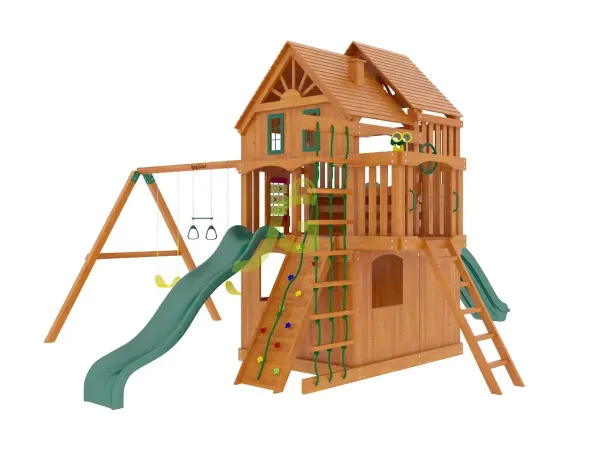 Великан 2 (домик) мод.1 - детская деревянная площадка 3.70 x 4.55 x 6.30 м, возраст 3-14 лет