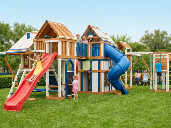 Великан 4 Макси мод.2 - детская деревянная площадка 3.80 x 5.75 x 6.67 м, возраст 3-14 лет