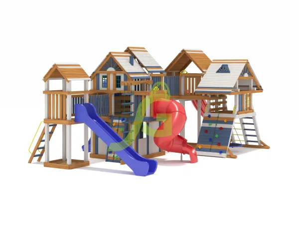 Общественная Домик 7 - деревянная площадка, возраст 3-14 лет