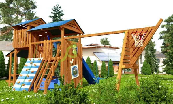 Общественная Шато Домик - деревянная площадка, возраст 3-14 лет