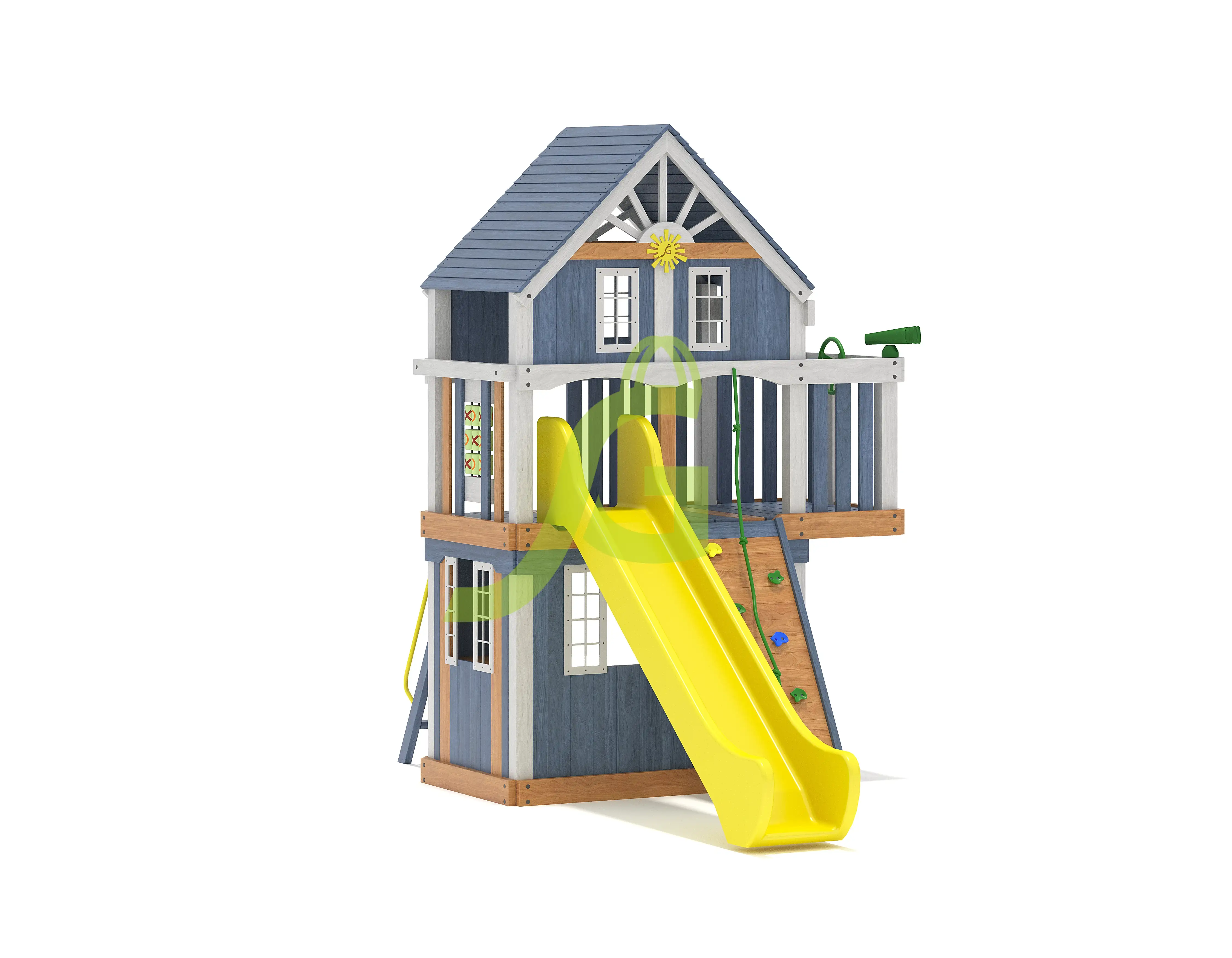 Шато 2 (мод.1) для общественных мест - деревянная площадка, возраст 3-12 лет