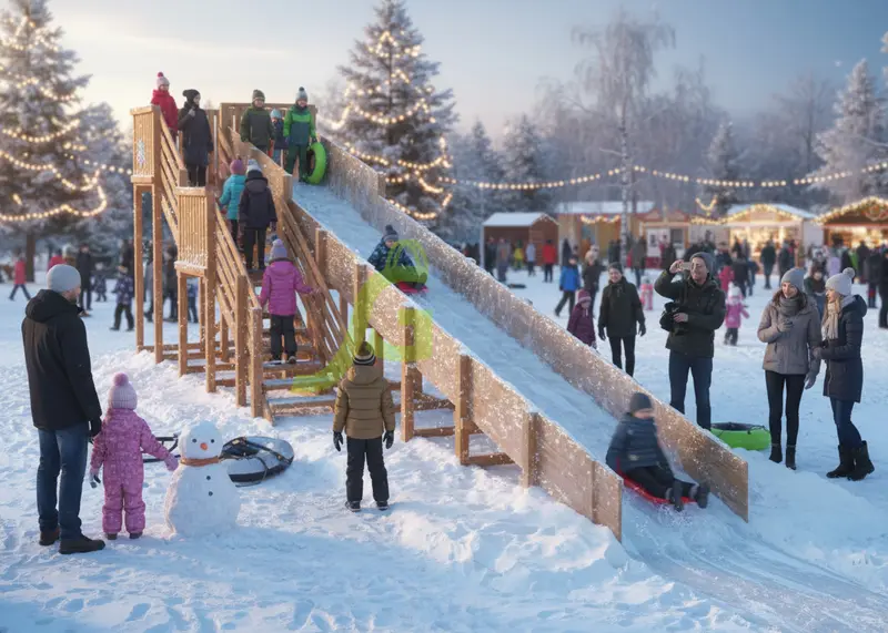 "Snow Fox", скат 10м - деревянная площадка, возраст 3-12 лет