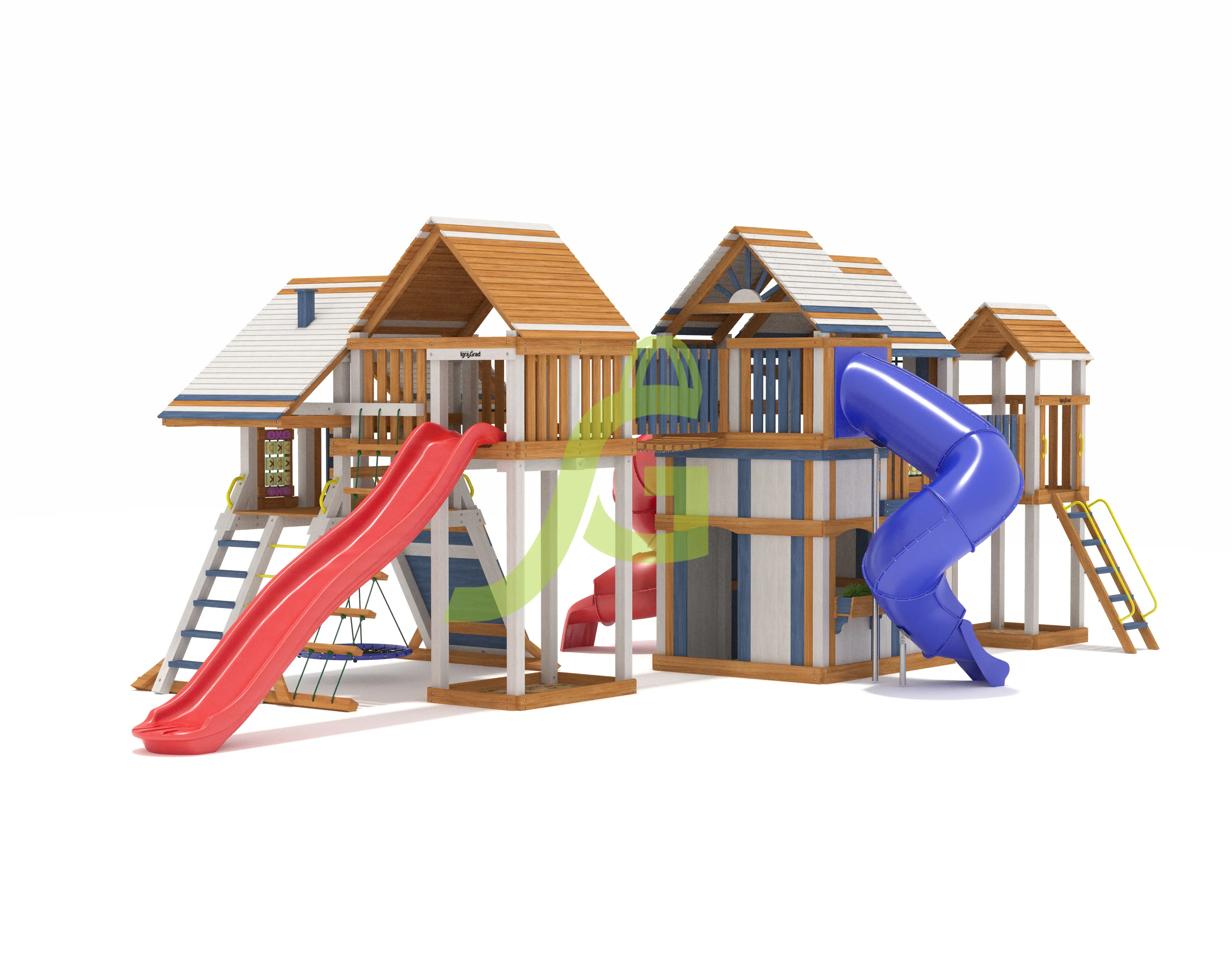 Великан Делюкс для общественных мест - деревянная площадка, возраст 3-12 лет