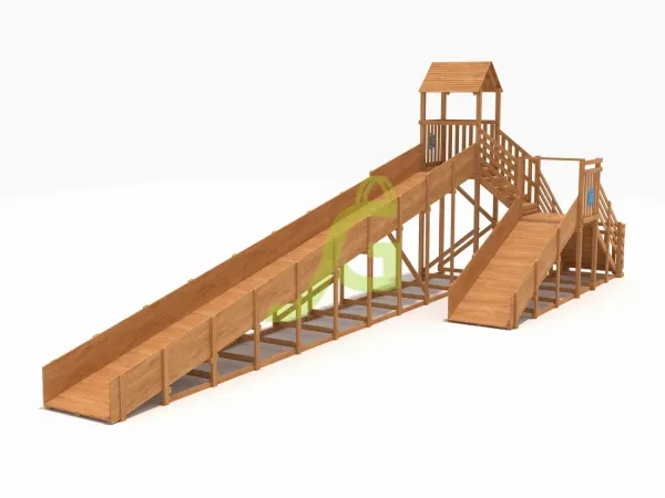 Зимняя горка 4 м - детская деревянная площадка 2.75 x 2.7 x 4.82 м, возраст 3-12 лет