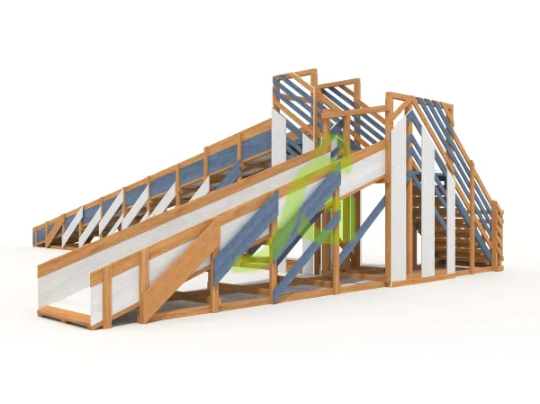 Зимняя горка 8+5 м мод.2 с подсветкой - детская деревянная площадка 3.62 x 3.62 x 10.3 м, возраст 5-14 лет