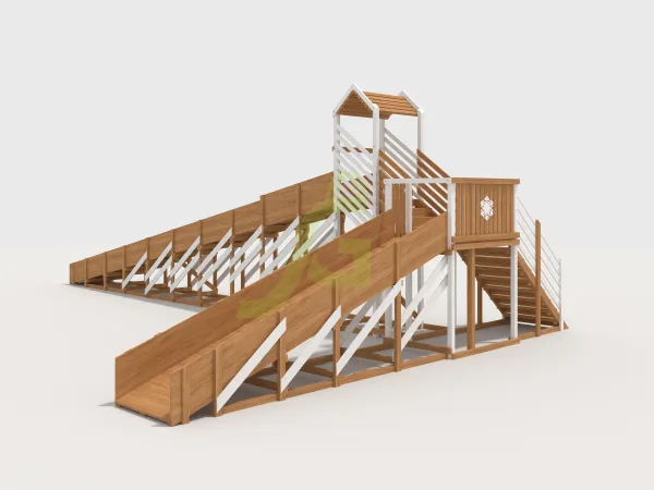 Зимняя горка 8+5 м мод.3 - детская деревянная площадка 3.82 x 3.62 x 10.3 м, возраст 5-14 лет